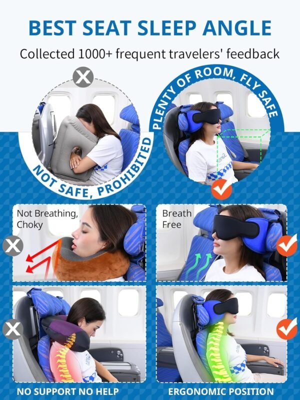 Travel Pillows for Airplanes, Airplane Pillows for... - Image 4