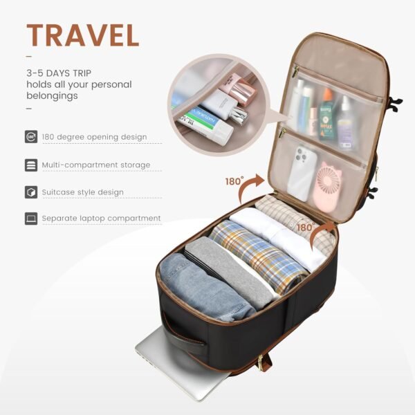 LOVEVOOK Travel Backpack for Women Men, TSA Carry ... - Image 5