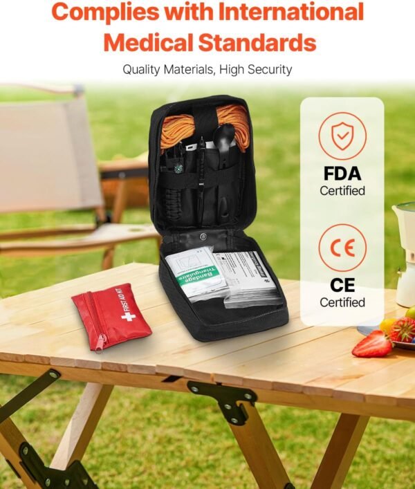 VEVOR Survival First Aid Kit, 250 Pieces, 600D Nyl... - Image 5
