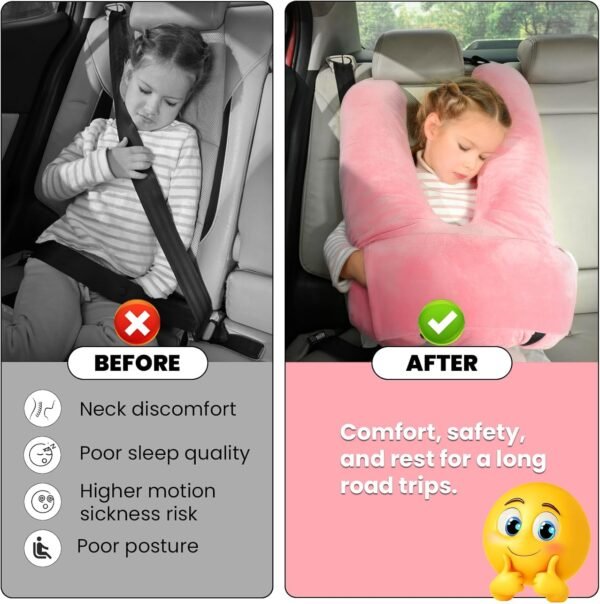 Travel Pillow Car Pillow for Kids, Car Sleeping Pi... - Image 3