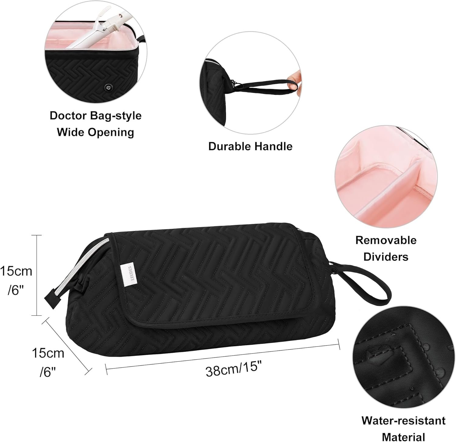 Leudes Hair Tools Travel Bag for Women Heat Resist... - Image 5