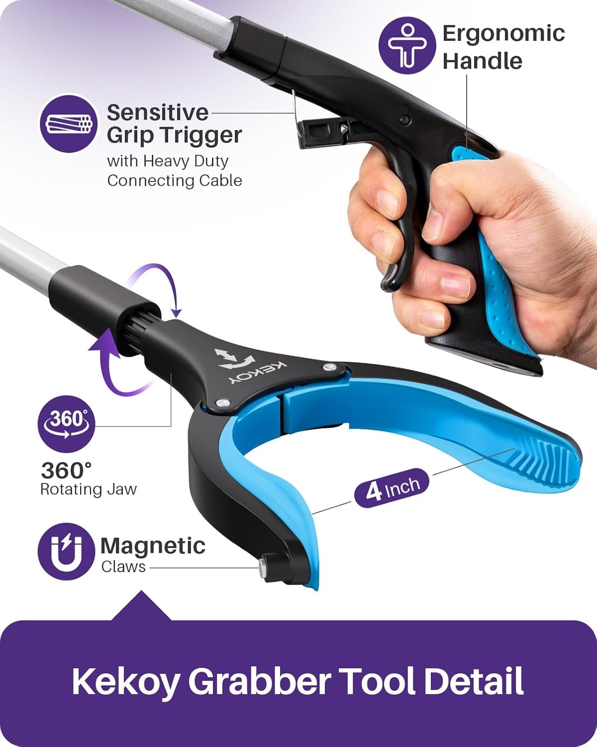 36inch Grabber Reacher Tool for Seniors, Foldable ... - Image 6
