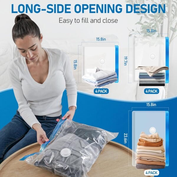 VMstr 12 Pack Travel Vacuum Storage Bags with USB ... - Image 5