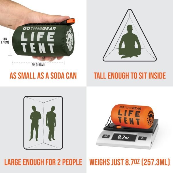 Go Time Gear Survival Life Tent • 2 Person Mylar E... - Image 3