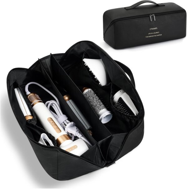 CTWWFS Leather Hair Tools Travel Bag, Airwrap Trav... - Image 2