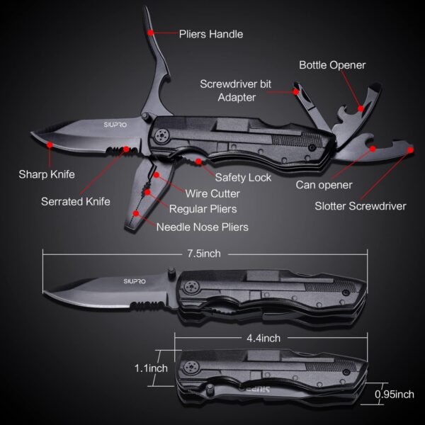 Multitool Pocket Knife for Men, Tactical Folding M... - Image 3
