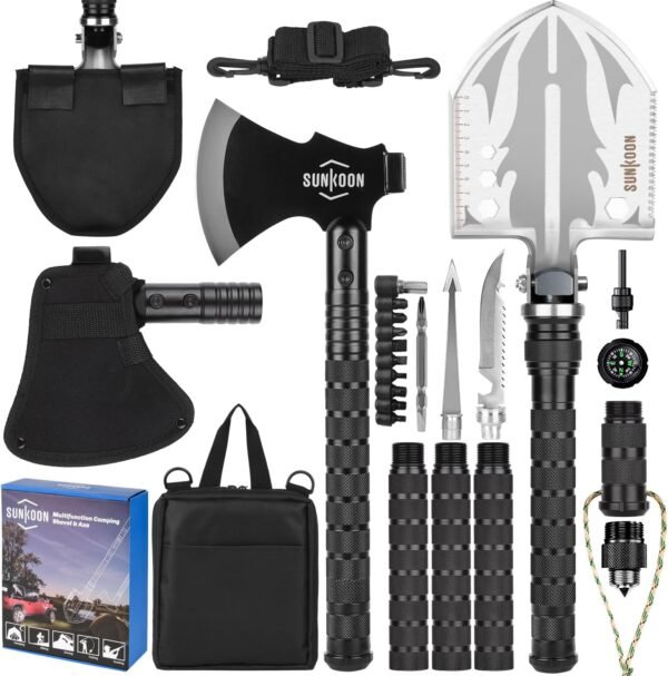 Survival Shovel Survival Axe, Camping Folding Shov... - Image 2