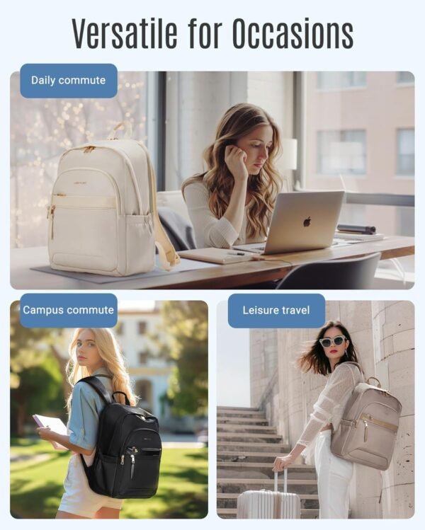 LIGHT FLIGHT Travel Backpack for Women, 15.6 Inch ... - Image 8