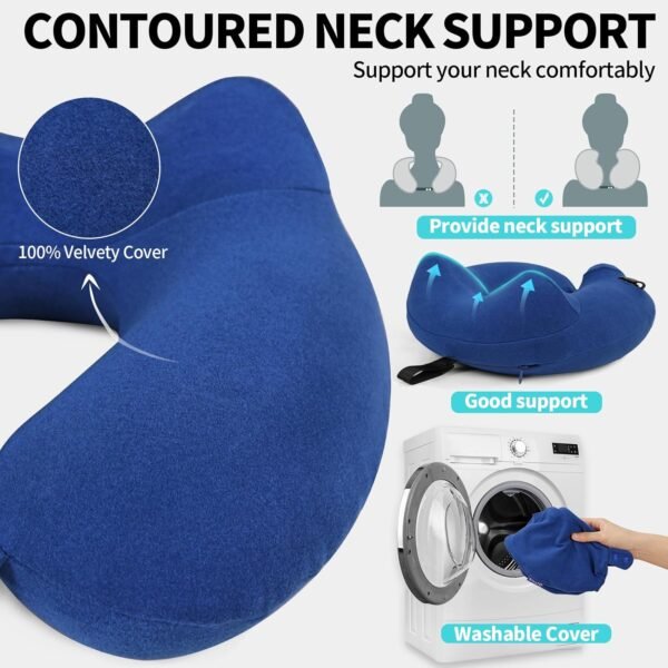 Inflatable Travel Neck Pillow for Airplane, Head S... - Image 5