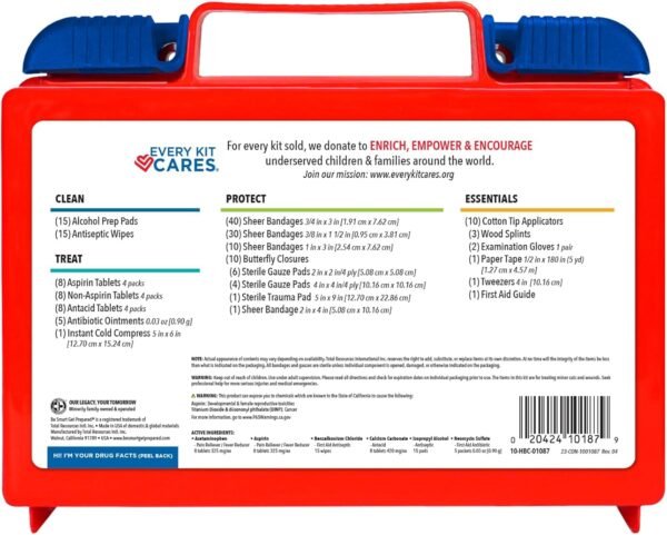 Be Smart Get Prepared 180 Piece First Aid Kit: Cle... - Image 4