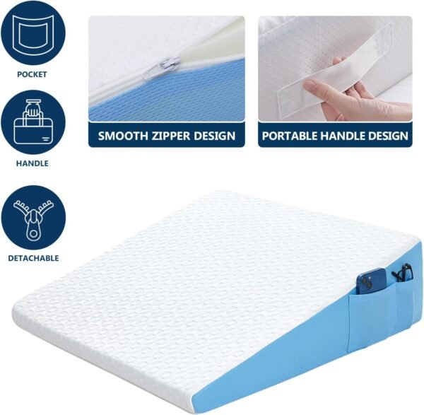 Wedge Pillow for Sleeping, 7.5" Bed Wedge After Su... - Image 5