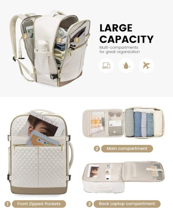 LOVEVOOK Carry On Travel Backpack for Women, 40L P... - Image 4