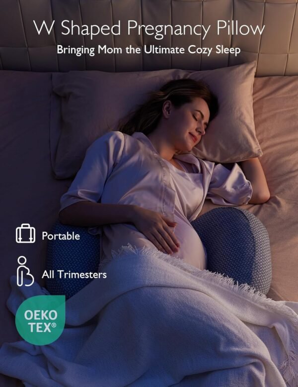 Momcozy Portable Pregnancy Pillow – W Shaped Mater... - Image 3
