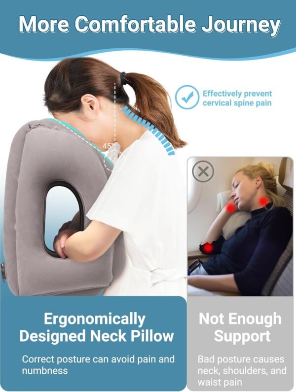 Maliton Inflatable Travel Pillow for Airplane Comf... - Image 4