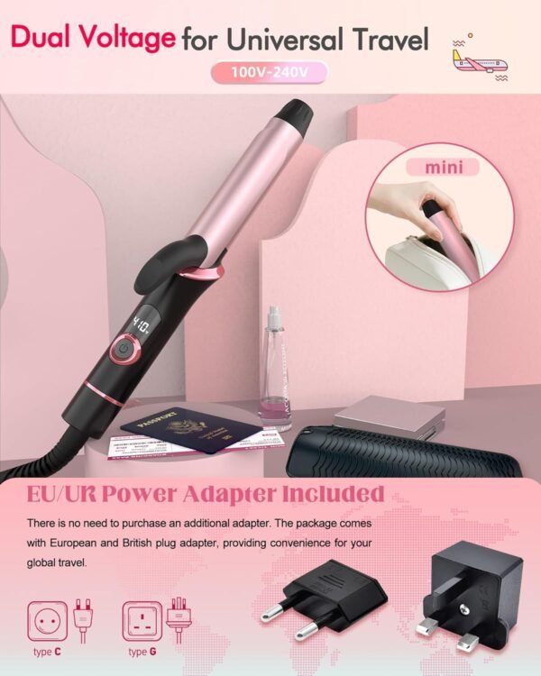Mini Curling Iron for Travel, Dual Voltage Curling... - Image 3