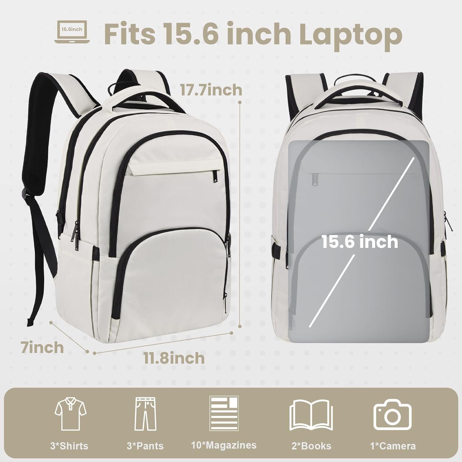 Laptop Backpack 15.6 inch, Backpacks for Men, Trav... - Image 7