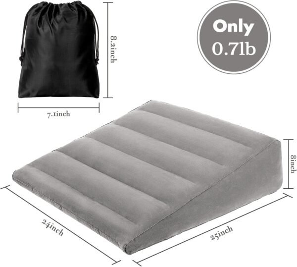 Inflatable Wedge Pillow for Sleeping, Portable Tra... - Image 8