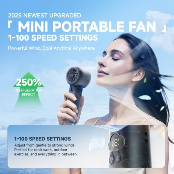 [2025 Upgrade] Portable Cooler Handheld Fan, [Cold... - Image 3