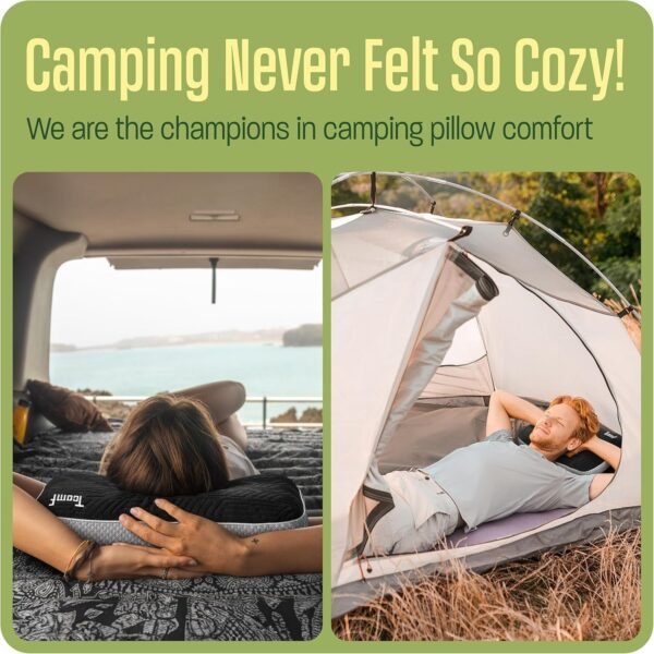 Camping Pillow: Dual Cover, Memory Foam Travel Pil... - Image 5