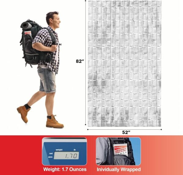 9 Pack Emergency Blankets, Outdoor Survival Emerge... - Image 3