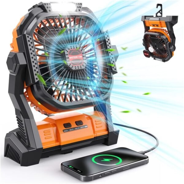Portable Battery Operated Fan, 20000mAh Rechargeab... - Image 2