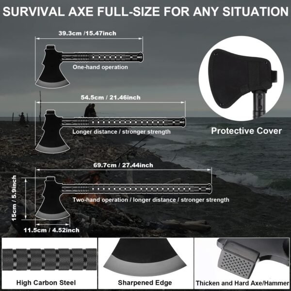 Survival Shovel Survival Axe, Camping Folding Shov... - Image 3