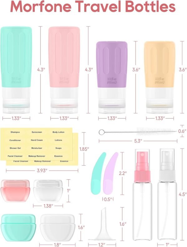 Morfone 16 Pack Travel Bottles Set for Toiletries,... - Image 8