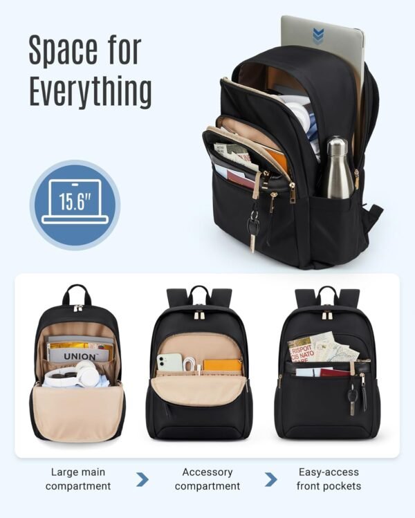 LIGHT FLIGHT Travel Backpack for Women, 15.6 Inch ... - Image 3