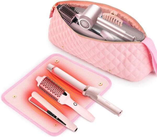 Hair Tools Travel Bag With Heat Resistant Mat, Hot... - Image 2