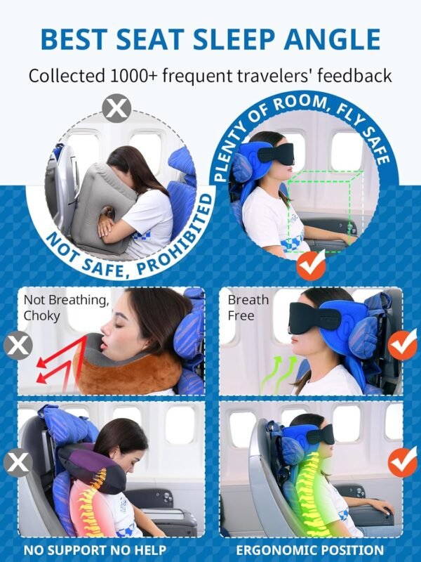 Travel Pillows for Airplanes, Neck Airplane Pillow... - Image 6