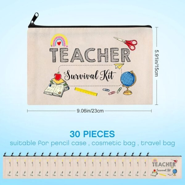 30 Pieces Teacher Gifts Makeup Bags Teacher Surviv... - Image 8