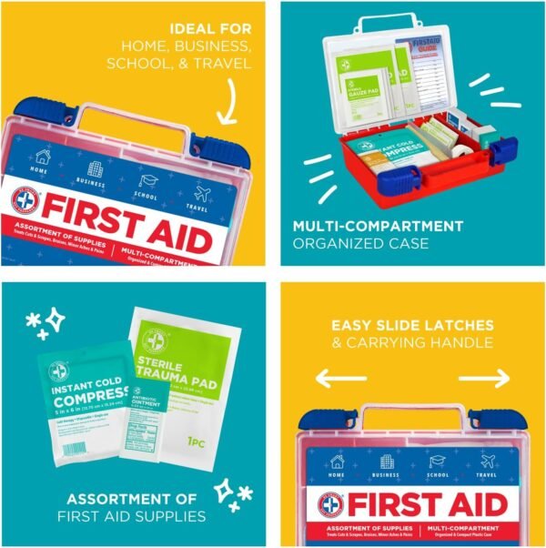 Be Smart Get Prepared 180 Piece First Aid Kit: Cle... - Image 6