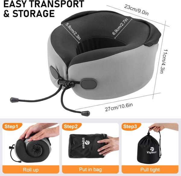 Neck Pillow for Travel - Hooded Memory Foam Plane ... - Image 7