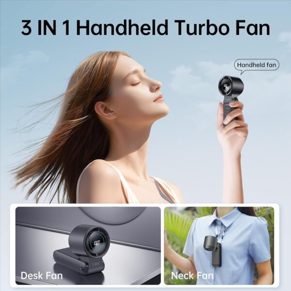 3-in-1 Portable Handheld Turbo Fan-100 Speeds, 108... - Image 6