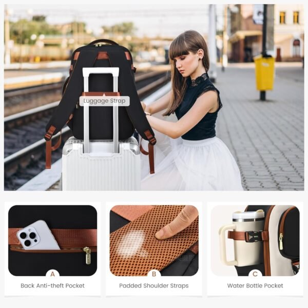 LOVEVOOK Travel Backpack for Women Men, TSA Carry ... - Image 9