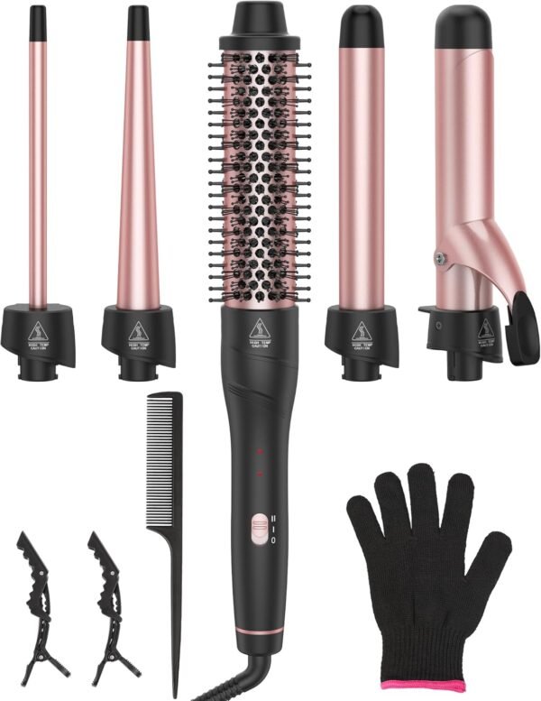 ANIEKIN 5 in 1 Curling Iron Set, Fast Heat Up Curl... - Image 2