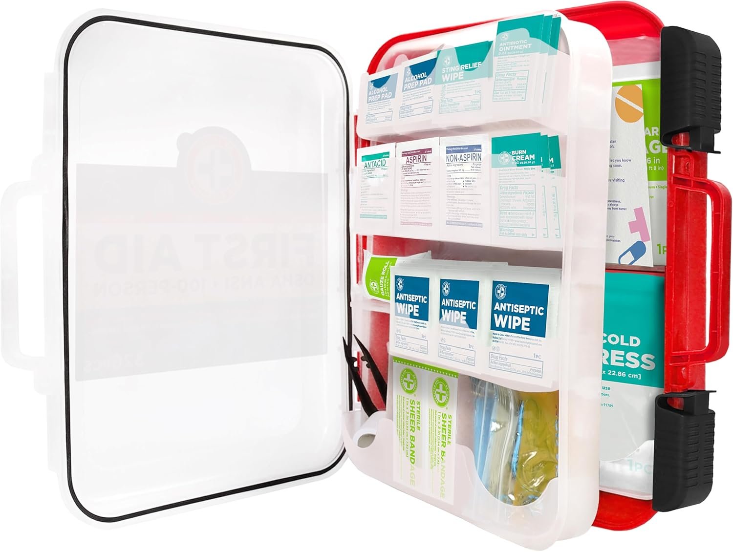 Be Smart Get Prepared First Aid Kit Hard Red Case ... - Image 3