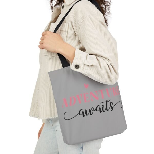 Adventure Awaits Canvas Tote Bag with 5-Color Straps, Reusable Shopping Bag, Beach Tote, Travel Bag, Gift for Adventurers, Eco-Friendly Tote - Image 10