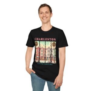 Charleston Vintage T-Shirt, Unisex Tee, Softstyle Apparel, Travel Souvenir, Summer Fashion, Gift for Beach Lovers