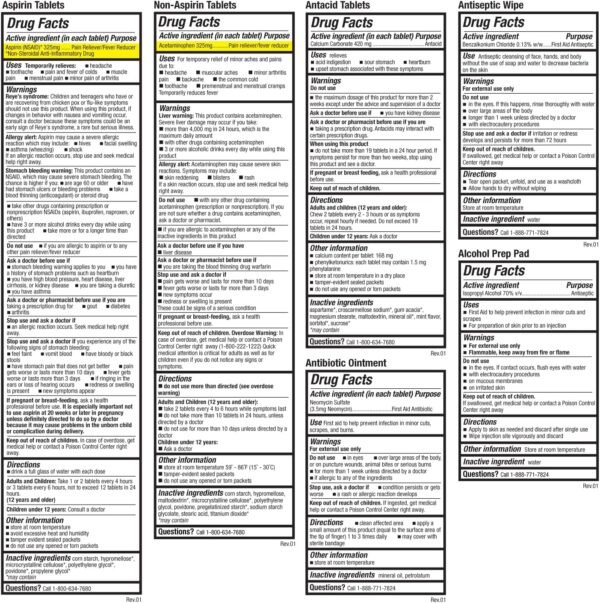 Be Smart Get Prepared 180 Piece First Aid Kit: Cle... - Image 10