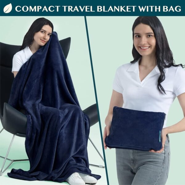 PAVILIA Travel Blanket Pillow, Soft Airplane Blank... - Image 3
