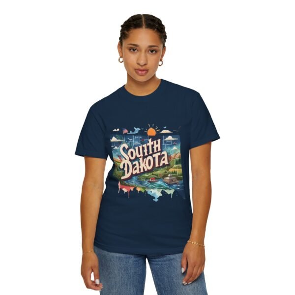 South Dakota Unisex Garment-Dyed T-shirt, Vintage South Dakota Tee, Travel Souvenir Shirt, Perfect for Vacation or Gift, Casual Wear, [...] - Image 70