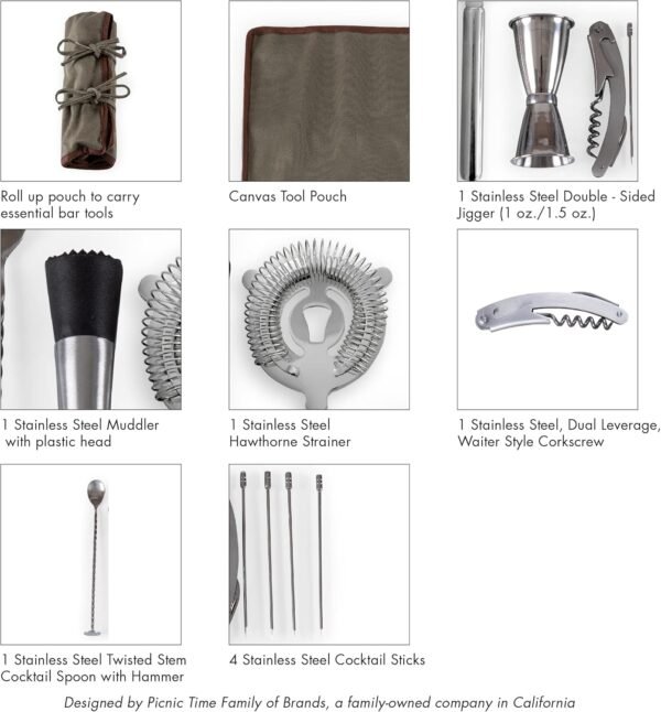 LEGACY - a Picnic Time brand, 10-Piece Bar Tool Ro... - Image 7