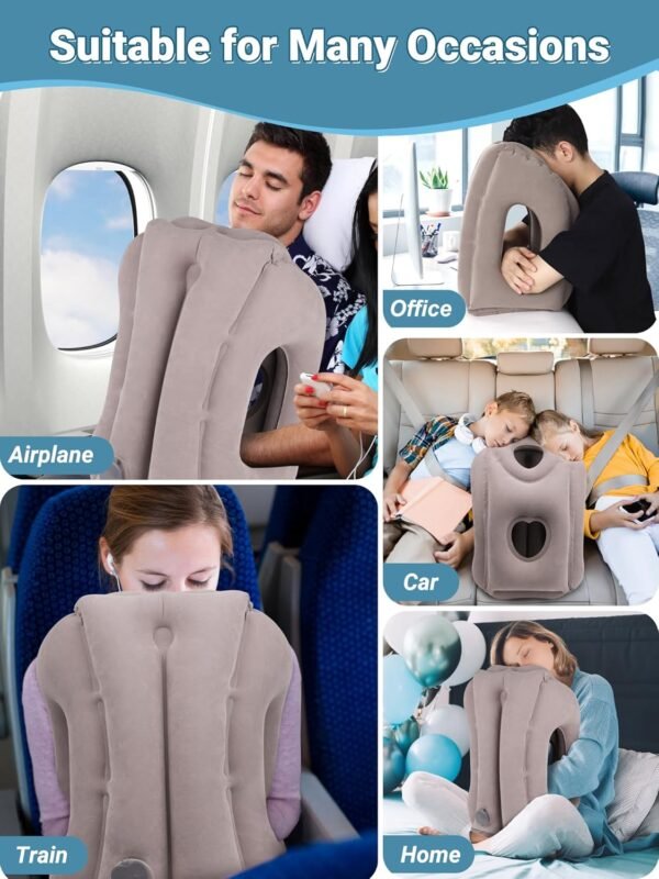 Maliton Inflatable Travel Pillow for Airplane Comf... - Image 6