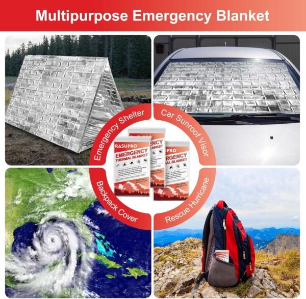 9 Pack Emergency Blankets, Outdoor Survival Emerge... - Image 9
