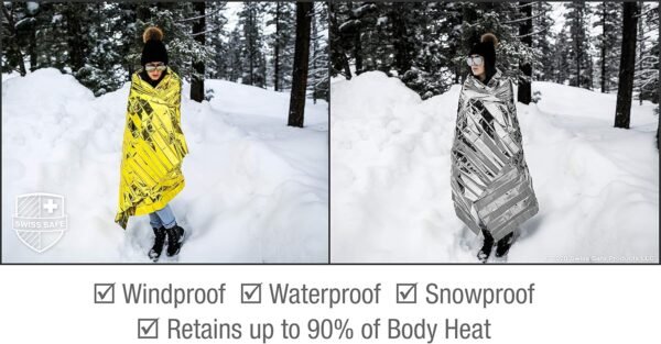 Swiss Safe Emergency Mylar Thermal Blankets + Bonu... - Image 7