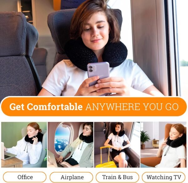 Memory Foam Travel Pillow for Airplanes - Best Air... - Image 5