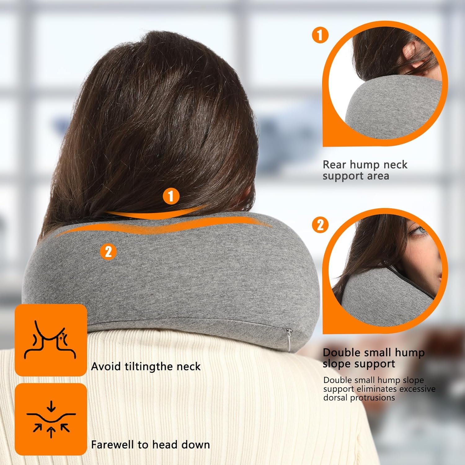 Travel Neck Pillows for Airplanes Or Trains, 360° ... - Image 4