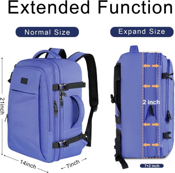 MATEIN Expandable Travel Backpack for Women, 50L C... - Image 3