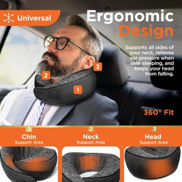 BLACK+DECKER Travel Pillow Corduroy Ostrich Neck W... - Image 6